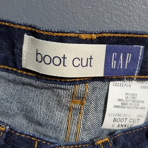 GAP Dark Blue Button Fly Women's Bootcut Ankle Jeans 100% Cotton Size 6 - Picture 9 of 9